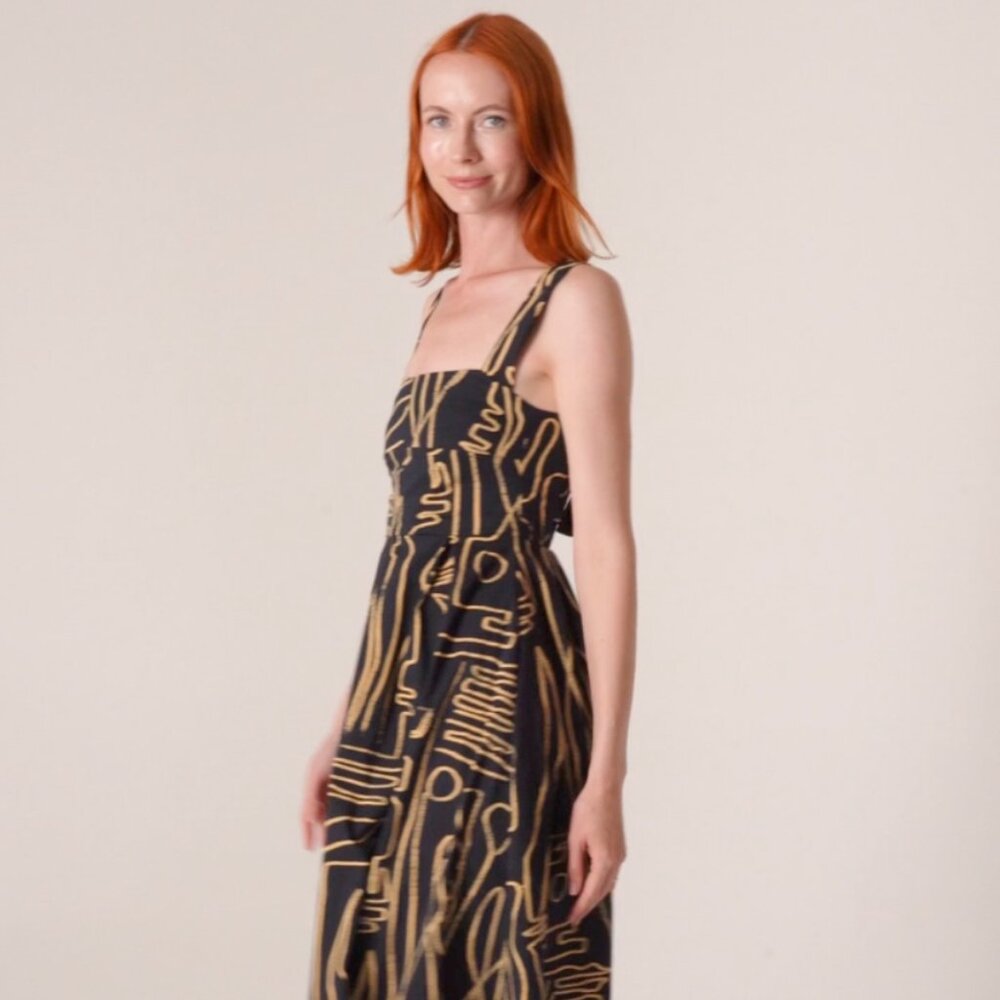 Janie Dress in Black Rye by Bel Kazan, Size M - Picture 4 of 10